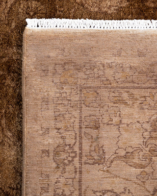 Contemporary Hand-Knotted Overdyed Brown Area Rug 6' 2" x 9' 1"