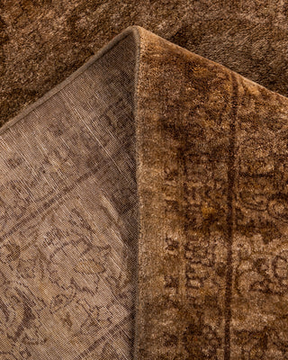 Contemporary Hand-Knotted Overdyed Brown Area Rug 6' 2" x 9' 1"