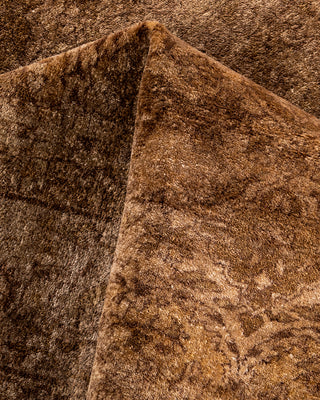 Contemporary Hand-Knotted Overdyed Brown Area Rug 6' 2" x 9' 1"