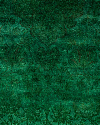 Contemporary Hand-Knotted Overdyed Green Area Rug 4' 7" x 7' 1"