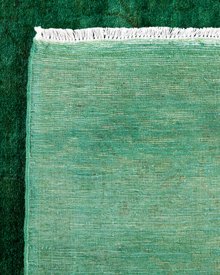 Contemporary Hand-Knotted Overdyed Green Area Rug 4' 7" x 7' 1"