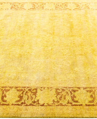 Overdyed Hand-Knotted Wool Modern-Contemporary Yellow Area Rug 4' 2" x 6' 1"