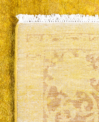 Overdyed Hand-Knotted Wool Modern-Contemporary Yellow Area Rug 4' 2" x 6' 1"