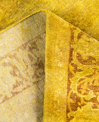 Overdyed Hand-Knotted Wool Modern-Contemporary Yellow Area Rug 4' 2" x 6' 1"