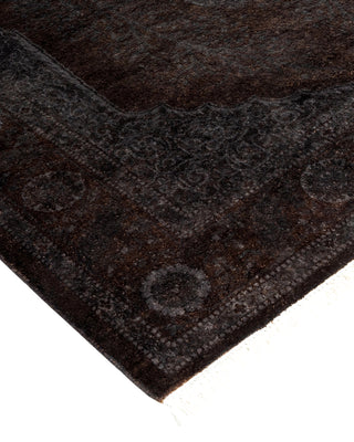 Modern Overdyed Hand Knotted Wool Gray Area Rug 3' 2" x 5' 4"