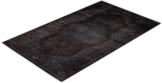 Modern Overdyed Hand Knotted Wool Gray Area Rug 3' 2" x 5' 4"