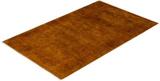 Contemporary Hand Knotted Overdyed Gold Area Rug 3' 1" x 5' 1"