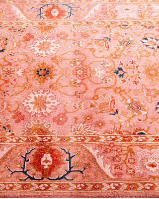 Modern Overdyed Hand Knotted Wool Pink Area Rug 3' 1" x 5' 7"