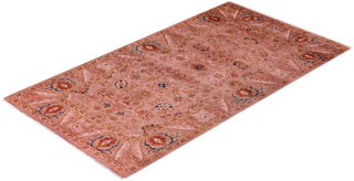 Contemporary Hand Knotted Overdyed Pink Area Rug 3' 1" x 5' 7"