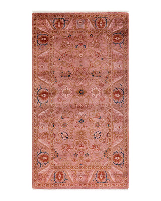 Contemporary Fine Vibrance Pink Wool Area Rug 3' 1" x 5' 7"