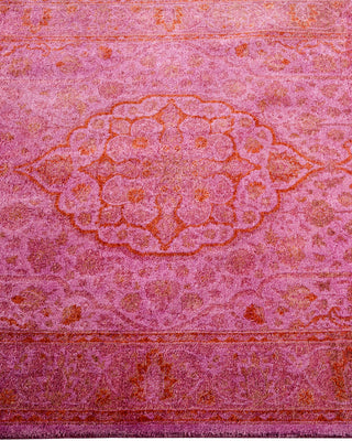 Modern Overdyed Hand Knotted Wool Pink Area Rug 3' 2" x 4' 10"