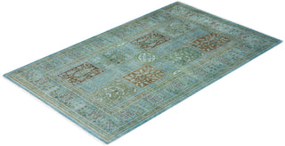 Contemporary Hand Knotted Overdyed Blue Area Rug 3' 2" x 5' 2"