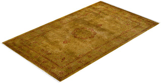 Modern Overdyed Hand Knotted Wool Gold Area Rug 3' 2" x 5' 2"
