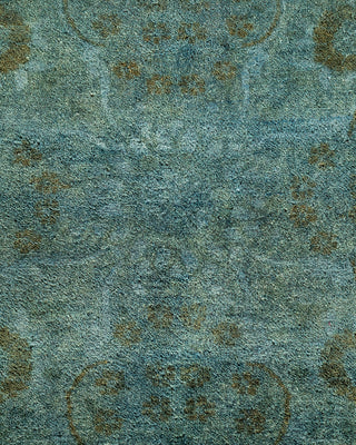 Modern Overdyed Hand Knotted Wool Blue Area Rug 9' 3" x 12' 3"