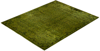Modern Overdyed Hand Knotted Wool Green Area Rug 8' 1" x 10' 0"