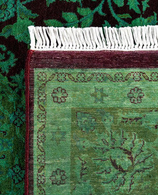Overdyed Hand-Knotted Wool Modern-Contemporary Green Area Rug 6' 0" x 9' 1"