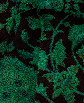 Overdyed Hand-Knotted Wool Modern-Contemporary Green Area Rug 6' 0" x 9' 1"