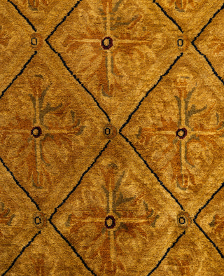 Overdyed Hand-Knotted Wool Modern-Contemporary Gold Area Rug 6' 2" x 9' 2"
