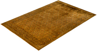 Overdyed Hand-Knotted Wool Modern-Contemporary Gold Area Rug 6' 2" x 9' 2"