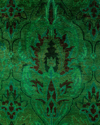 Contemporary Hand-Knotted Overdyed Green Area Rug 8' 2" x 10' 3"