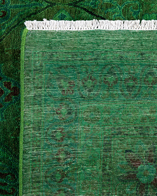 Contemporary Hand-Knotted Overdyed Green Area Rug 8' 2" x 10' 3"