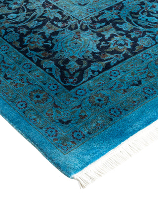 Contemporary Fine Vibrance Blue Wool Area Rug - 10' 2" x 14' 7"