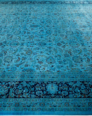 Contemporary Fine Vibrance Blue Wool Area Rug - 10' 2" x 14' 7"