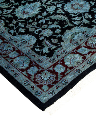 Modern Overdyed Hand Knotted Wool Blue Area Rug 3' 1" x 5' 2"