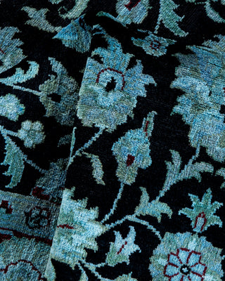 Contemporary Hand-Knotted Overdyed Blue Area Rug 3' 1" x 5' 2"