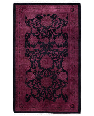 Overdyed Hand-Knotted Wool Modern-Contemporary Purple Area Rug 2' 8" x 4' 4"