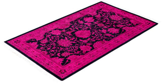 Overdyed Hand-Knotted Wool Modern-Contemporary Pink Area Rug 2' 8" x 4' 3"