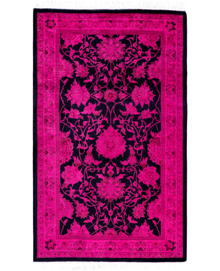 Overdyed Hand-Knotted Wool Modern-Contemporary Pink Area Rug 2' 8" x 4' 3"