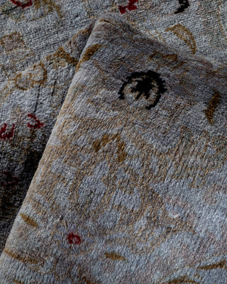 Contemporary Hand-Knotted Overdyed Gray Runner 2' 7" x 6' 0"