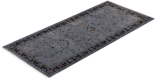 Contemporary Hand-Knotted Overdyed Gray Runner 2' 7" x 6' 0"