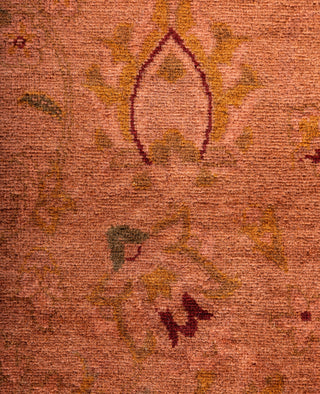 Contemporary Overdyed Wool Hand Knotted Pink Round Area Rug 6' 2" x 6' 3"
