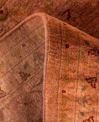 Contemporary Overdyed Wool Hand Knotted Pink Round Area Rug 6' 2" x 6' 3"