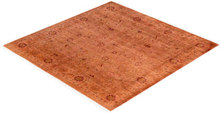 Contemporary Overdyed Wool Hand Knotted Pink Round Area Rug 6' 2" x 6' 3"