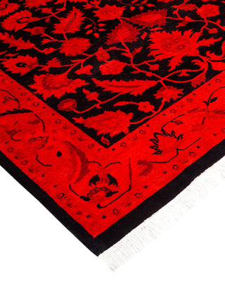 Modern Overdyed Hand Knotted Wool Red Area Rug 3' 1" x 5' 0"