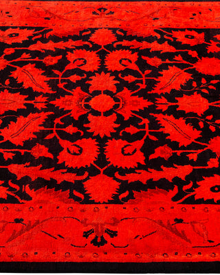 Modern Overdyed Hand Knotted Wool Red Area Rug 3' 1" x 5' 0"