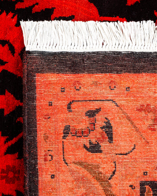 Contemporary Hand-Knotted Overdyed Red Area Rug 3' 1" x 5' 0"