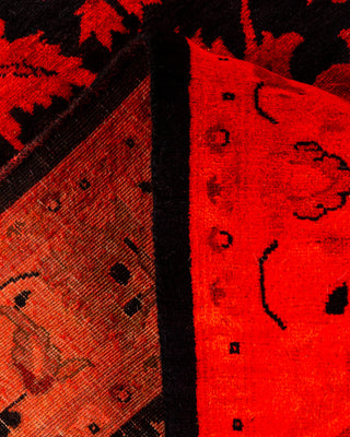 Contemporary Hand-Knotted Overdyed Red Area Rug 3' 1" x 5' 0"