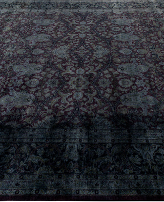 Contemporary Overdyed Wool Hand Knotted Black Area Rug 9' 3" x 12' 1"