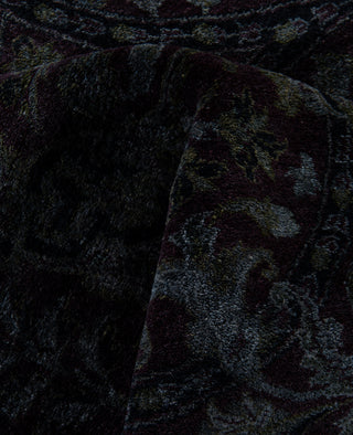 Contemporary Overdyed Wool Hand Knotted Black Area Rug 9' 3" x 12' 1"