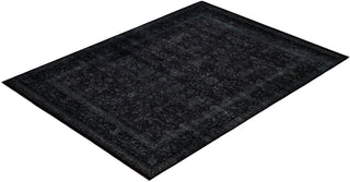 Contemporary Overdyed Wool Hand Knotted Black Area Rug 9' 3" x 12' 1"