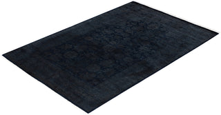 Contemporary Overdyed Wool Hand Knotted Black Area Rug 4' 3" x 6' 1"