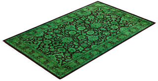 Fine Vibrance, One-of-a-Kind Hand-Knotted Area Rug  - Green, 3' 1" x 5' 1"