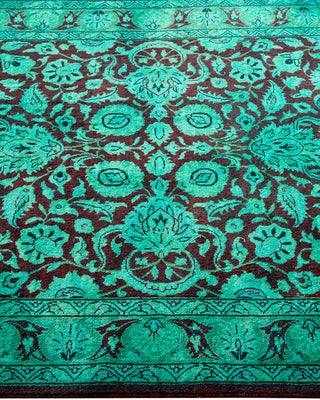 Contemporary Hand Knotted Overdyed Green Area Rug 3' 1" x 5' 1"