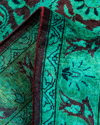 Contemporary Hand Knotted Overdyed Green Area Rug 3' 1" x 5' 1"