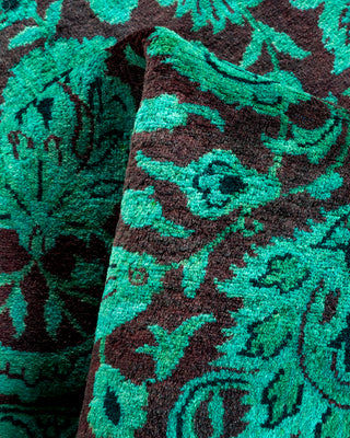 Contemporary Hand Knotted Overdyed Green Area Rug 3' 1" x 5' 1"