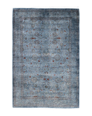 Contemporary Overyed Wool Hand Knotted Gray Area Rug 4' 2" x 6' 2"